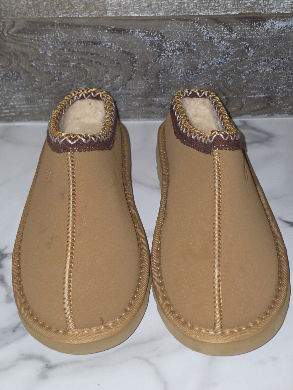 UGG Chestnut Brown Shearling-Lined Slip-On Slippers